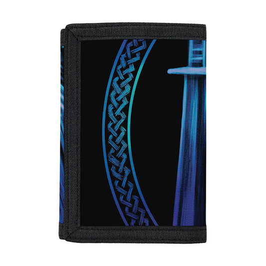 Blue Viking Norse God Odin Print Trifold Wallet