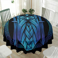 Blue Viking Norse God Odin Print Waterproof Round Tablecloth