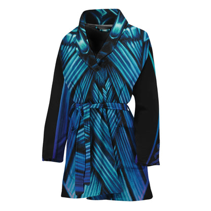 Blue Viking Norse God Odin Print Women's Bathrobe