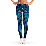 Blue Viking Norse God Odin Print Women's Leggings