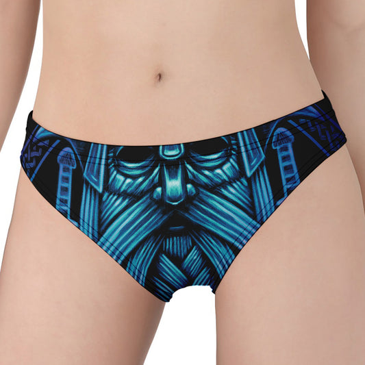 Blue Viking Norse God Odin Print Women's Panties
