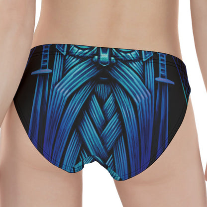 Blue Viking Norse God Odin Print Women's Panties