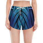 Blue Viking Norse God Odin Print Women's Split Running Shorts