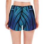 Blue Viking Norse God Odin Print Women's Split Running Shorts