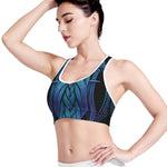 Blue Viking Norse God Odin Print Women's Sports Bra