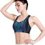 Blue Viking Norse God Odin Print Women's Sports Bra