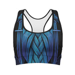 Blue Viking Norse God Odin Print Women's Sports Bra