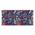 Blue Vintage Bohemian Floral Print Beach Towel