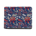 Blue Vintage Bohemian Floral Print Bifold Wallet