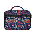 Blue Vintage Bohemian Floral Print Briefcase Bible Bag