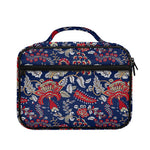 Blue Vintage Bohemian Floral Print Briefcase Bible Bag