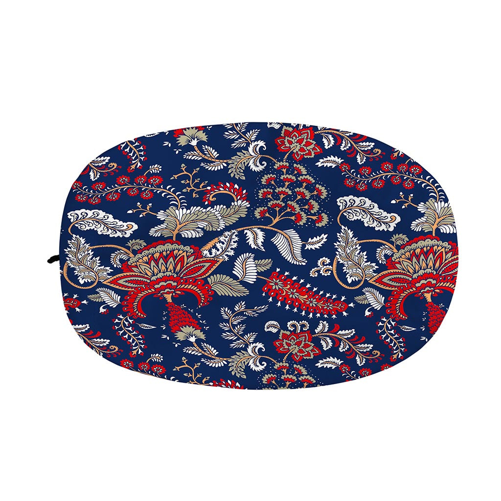 Blue Vintage Bohemian Floral Print Car Side Mirror Covers