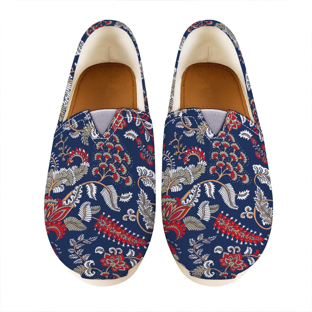 Blue Vintage Bohemian Floral Print Casual Shoes