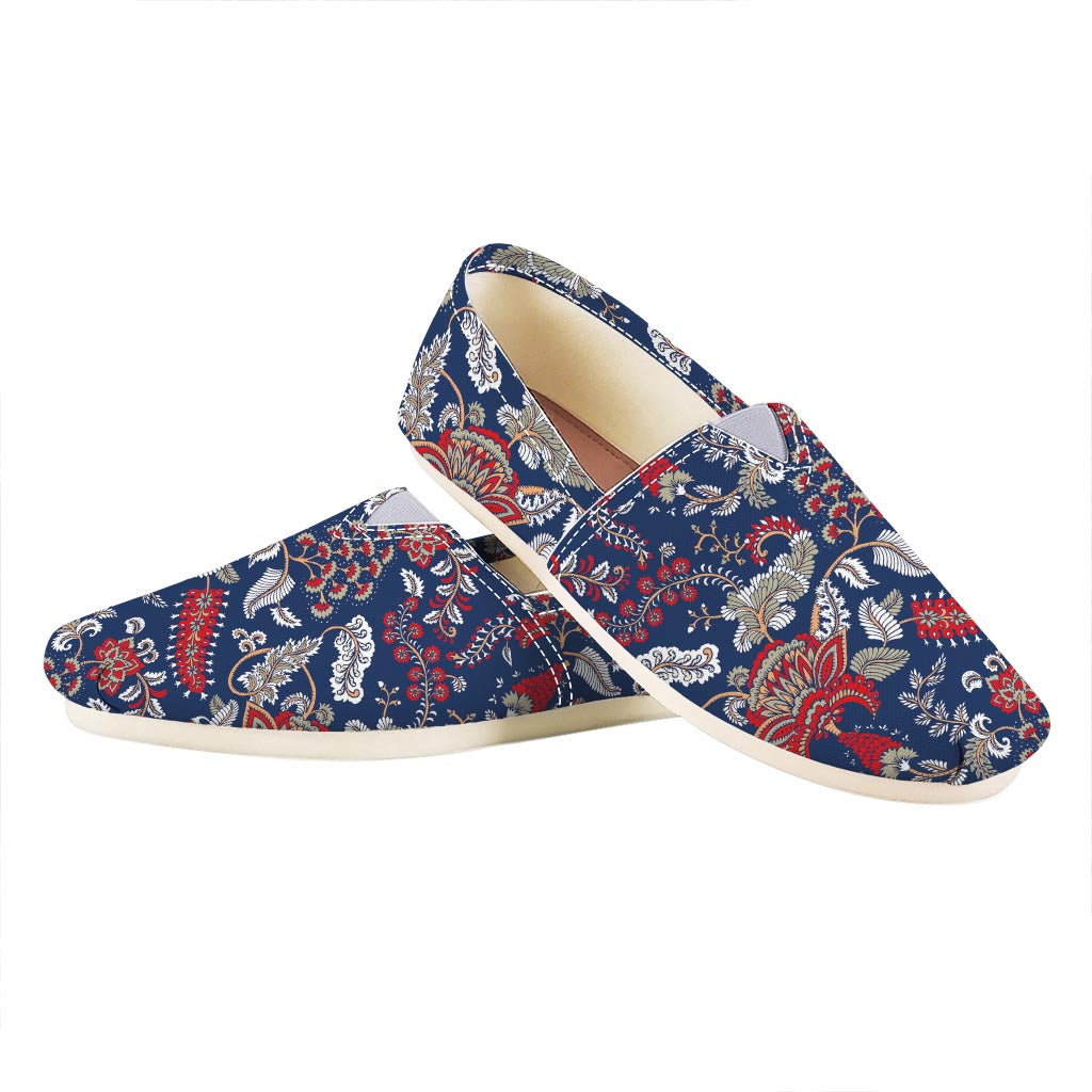 Blue Vintage Bohemian Floral Print Casual Shoes