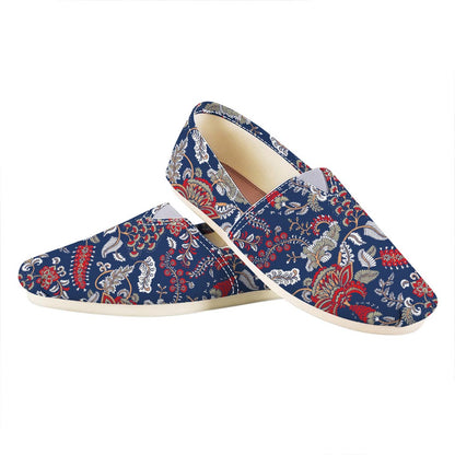 Blue Vintage Bohemian Floral Print Casual Shoes