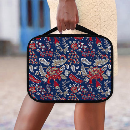 Blue Vintage Bohemian Floral Print Classic Bible Case