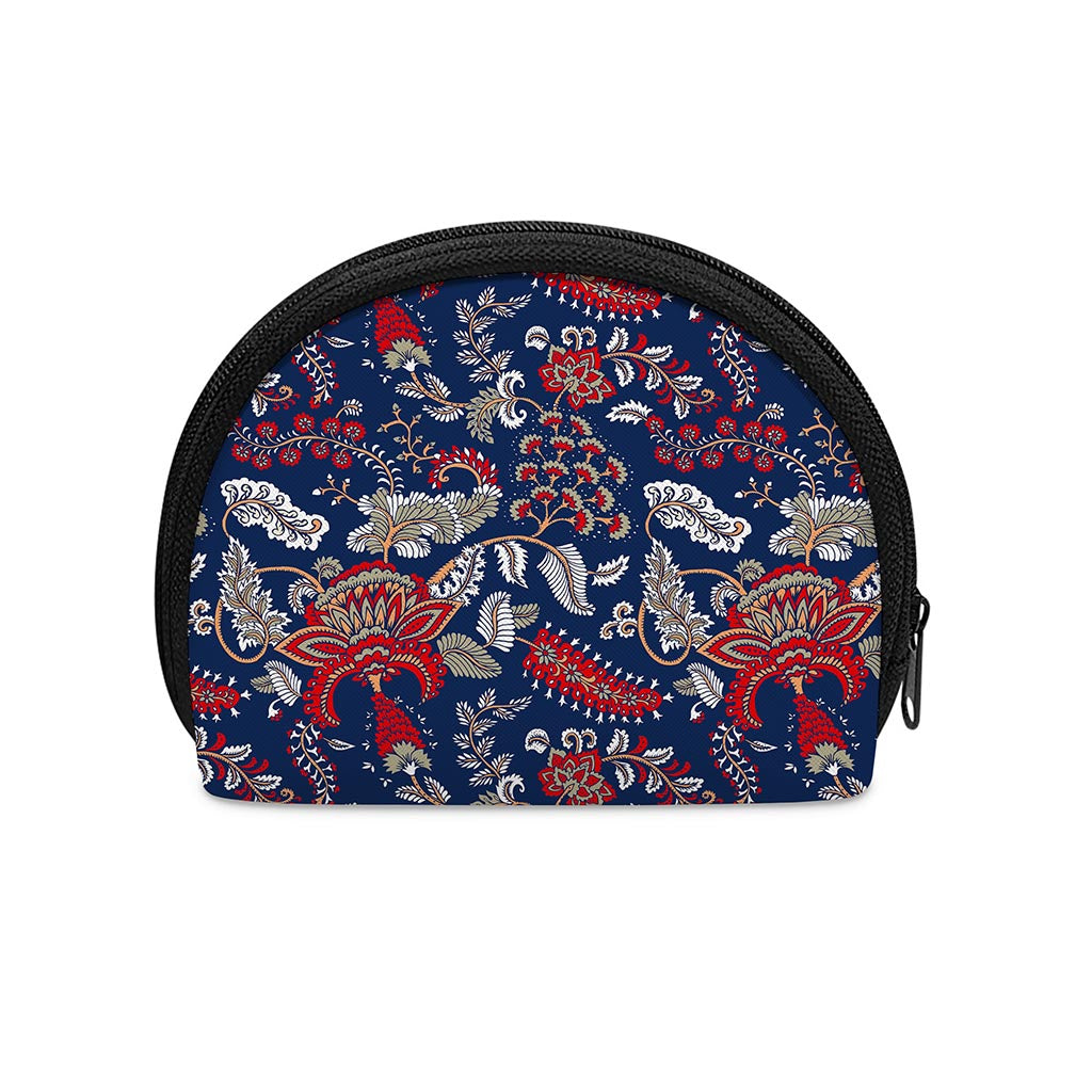 Blue Vintage Bohemian Floral Print Coin Purse
