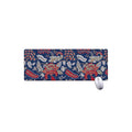 Blue Vintage Bohemian Floral Print Extended Mouse Pad