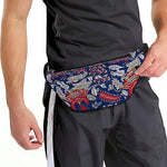 Blue Vintage Bohemian Floral Print Fanny Pack