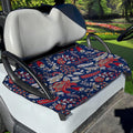 Blue Vintage Bohemian Floral Print Golf Cart Seat Cover