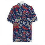 Blue Vintage Bohemian Floral Print Hawaiian Shirt