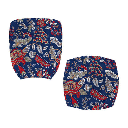 Blue Vintage Bohemian Floral Print Office Chair Cover