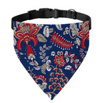 Blue Vintage Bohemian Floral Print Over The Collar Dog Bandana
