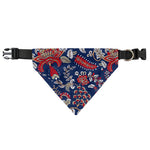 Blue Vintage Bohemian Floral Print Over The Collar Dog Bandana