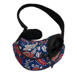 Blue Vintage Bohemian Floral Print Pet Sling Carrier