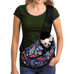 Blue Vintage Bohemian Floral Print Pet Sling Carrier