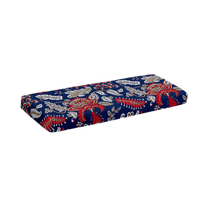 Blue Vintage Bohemian Floral Print Piano Keyboard Cover
