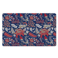 Blue Vintage Bohemian Floral Print Polyester Doormat