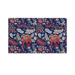 Blue Vintage Bohemian Floral Print Polyester Flag