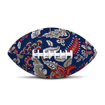 Blue Vintage Bohemian Floral Print Rugby Ball