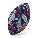 Blue Vintage Bohemian Floral Print Rugby Ball