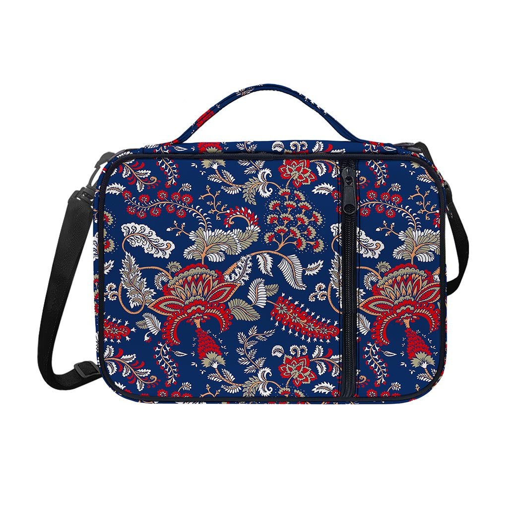 Blue Vintage Bohemian Floral Print Shoulder Strap Bible Bag