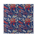 Blue Vintage Bohemian Floral Print Silk Bandana