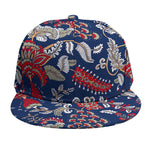 Blue Vintage Bohemian Floral Print Snapback Cap