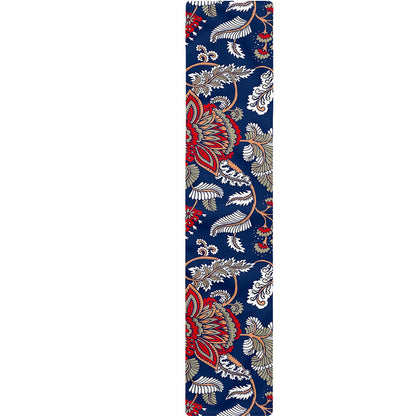 Blue Vintage Bohemian Floral Print Table Runner