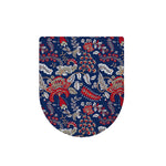Blue Vintage Bohemian Floral Print Toilet Lid Cover