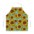 Blue Vintage Sunflower Pattern Print Adjustable Apron