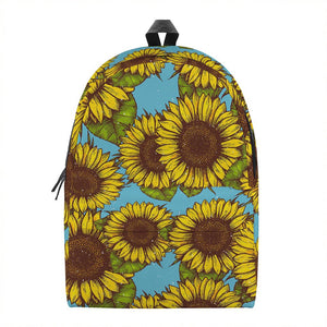 Blue Vintage Sunflower Pattern Print Backpack