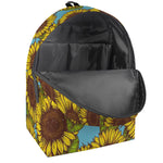 Blue Vintage Sunflower Pattern Print Backpack