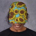 Blue Vintage Sunflower Pattern Print Baseball Cap