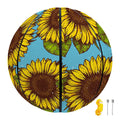 Blue Vintage Sunflower Pattern Print Basketball