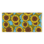 Blue Vintage Sunflower Pattern Print Beach Towel