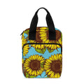 Blue Vintage Sunflower Pattern Print Bible Tote Bag