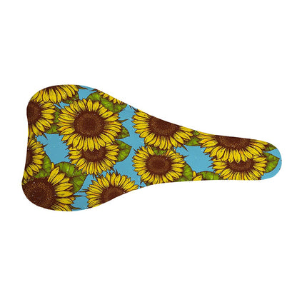 Blue Vintage Sunflower Pattern Print Bicycle Seat Cover