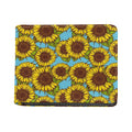 Blue Vintage Sunflower Pattern Print Bifold Wallet