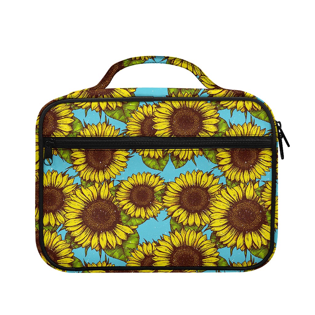Blue Vintage Sunflower Pattern Print Briefcase Bible Bag